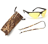 Image of Pyramex Rendezvous Ducks Unlimited Shooting Glasses - Amber Lens, Black Frame w/ Neoprene Case, Microfiber Cleaning Bag and Camo Breakaway Cords