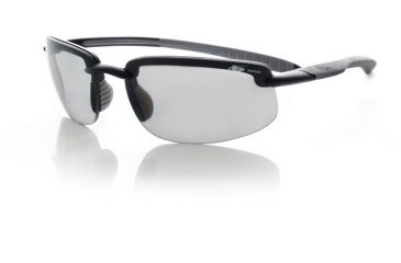 Image of Bolle Upshot Shiny Black Frame Polarized Gray Lens Sunglasses