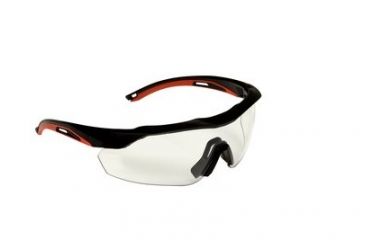 Image of 3M Performance Safety Eyewear,Aerodynamic Design,Black/Red Frame,Anti-Fog Clear Lens 47090-WZ4