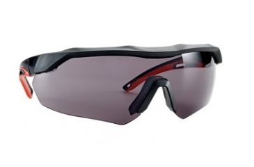 Image of 3M Performance Safety Eyewear,Aerodynamic Design,Black/Red Frame,Anti-Fog Gray Lens 47091-WZ4