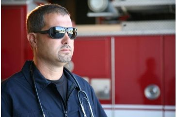 Image of 5.11 Tactical Soar Aviator Sunglasses in Use