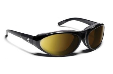 Image of 7 Eye Air Shield Sunglasses Cyclone,SharpView Polarized Copper Lens,Glossy Black Frame,S-L 200554