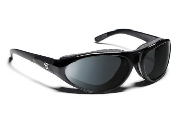 Image of 7 Eye Air Shield Sunglasses Cyclone,SharpView Polarized Gray Lens,Glossy Black,S-L 200553
