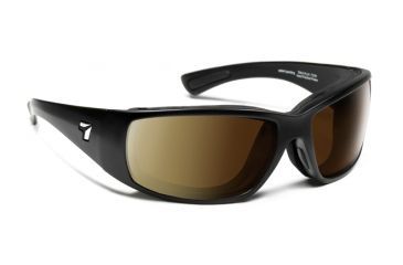 Image of 7 Eye Air Shield Taku Plus Sunglasses,SharpView Polarized Copper  Lens,Glossy Black Frame,S-L 270554