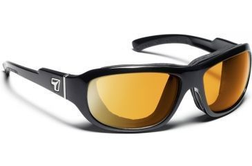 Image of 7 Eye Buran AirShield Sunglasses,Glossy Black Frame,SharpView Yellow Lens,S-L 220543