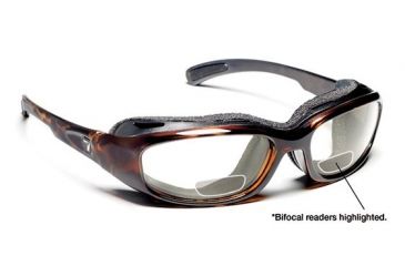Image of 7 Eye Churada AirShield Sunglasses,Dark Tortoise Frame,SharpView Clear +2.50 Reader Lens,S-M 160640F