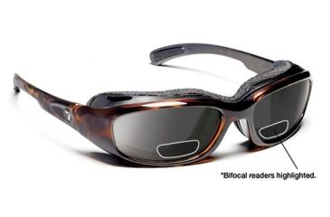 Image of 7 Eye Churada AirShield Sunglasses,Dark Tortoise Frame,SharpView Gray +1.50 Reader Lens,S-M 160641B