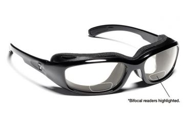 Image of 7 Eye Churada AirShield Sunglasses,Glossy Black Frame,SharpView Clear +1.50 Reader Lens,S-M 160540B