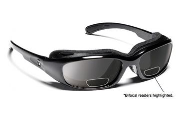 Image of 7 Eye Churada AirShield Sunglasses,Glossy Black Frame,SharpView Gray +2.50 Reader Lens,S-M 160541F