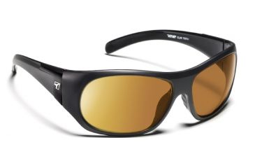 Image of 7-Eye Clay Active Lifestyle Sunglasses, Matte Black Frame, SharpView Copper, 870142
