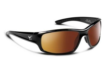 Image of 7 Eye Signature Series Rake Sunglasses,SharpView Copper Lens,Glossy Black Frame,M-XL, 910542