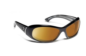 Image of 7 Eye Zephyr Womens Sunglasses, Glossy Black Frame, Polarized Copper NXT Lens 560557