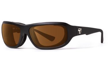 Image of 7Eye by Panoptix Airshield Aspen Sunglasses, RX Ready, Matte Black Frame, SharpView Copper Lens, S-M 330142