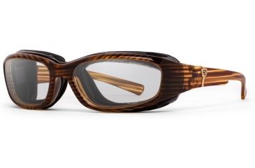 Image of 7Eye by Panoptix AirShield Sierra Sunglasses, RX Ready, Brown Stripe Tortoise Frame, SharpView Clear Lens, S-L 346240