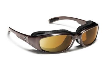Image of 7eye 164442 Churada Single Vision Sunglasses Airshield Brown Crystal Frames