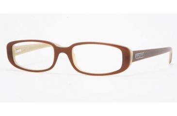 Image of Anne Klein AK8066 Eyeglasses with No Line Progressive Rx Prescription Lenses, 49 mm Lense Diameter / Brown/cream Frame