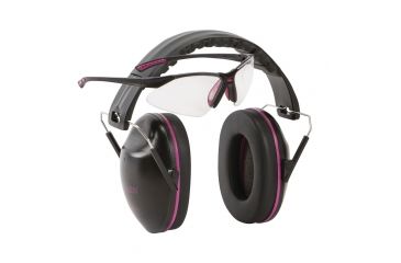Image of Allen Gamma Junior Shooting Muff &amp; Glasses Combo, Black/Orchid Pink 2326