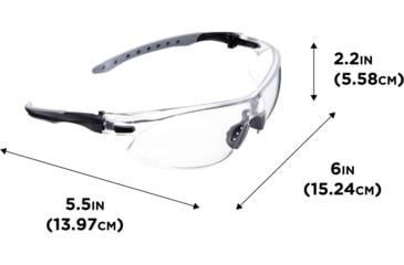 Image of Allen Keen Shooting Safety Glasses, Black/Gray Frame, Clear Lenses, One Size, 2378