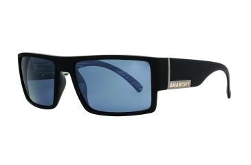 Image of Anarchy Argh Sunglasses, Matte black w striped black demi Frame, Smoke - Polarized Lens, Polarized, 10223761.QTM