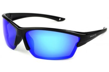 Image of Angler Eyes Remora Sunglasses, Black Frame, Smoke Polarized with Blue Mirror Flash Lens, Polarized, 10232963.FGX