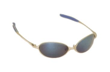 Image of American Optical Alpha-Omega Beta Series Sunglasses Platinum Frame Blue Revo Mirror Polycarbonate Lens