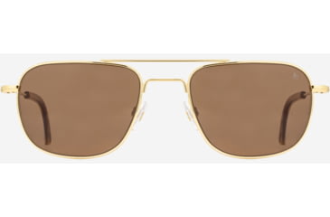 Image of AO Checkmate Sunglasses - Mens, Gold Frame, Cosmetan Brown AOLite Nylon Lenses, 56-21-145, CHE156STHABNN