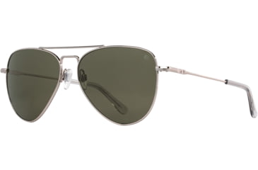 Image of AO Fletcher Sunglasses, Silver Frame, Calobar Green AOLite Nylon Lens - Polarized - 59-15-145, FLT359STSMGNN-P