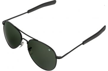 Image of AO Flight Gear General Sunglasses, Bayonet, Black Frame, Green Glass Lenses, 58mm, 30519