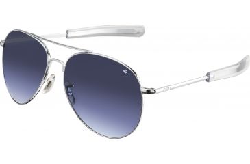 Image of AO Flight Gear General Sunglasses, Bayonet, Silver Frame, Polycarbonate Gradient Blue Lens