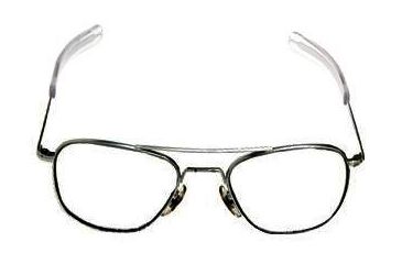 Image of Ao Flight Gear Pilot Series Sunglasses Frame No Lens Black Wire Spatula 55mm Lens B Ws 55