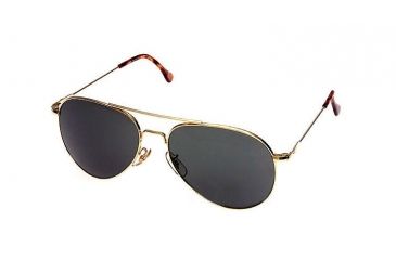 Image of AO General Sunglasses, Gold, Gray Poly Lens, Wire Spatula, 52mm, Polarized G-PCCP-WS-52