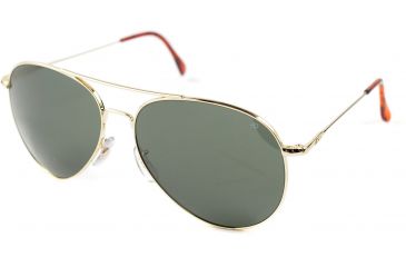 Image of AO General Sunglasses, Gold, Wire Spatula, Green Glass Lenses, 58mm G-TCGG-WS-58