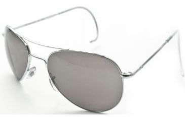 Image of AO II 8-Base Sunglasses, Silver, Comfort Cable, Gray Poly Lens, 55mm, Sm/Med S-CCP-CC-55