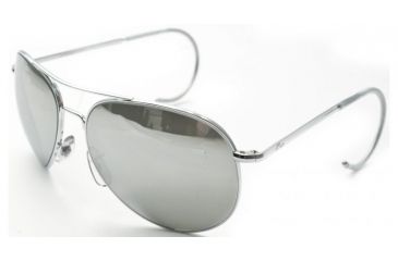 Image of AO II 8-Base Sunglasses, Silver, Comfort Cable, Silver Mirror Lenses - 55mm S-SMP-CC-55