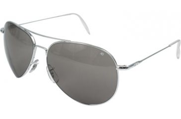 Image of AO II 8-Base Sunglasses, Silver, Wire Spatula, Gray Poly Lens, 58mm, Large S-CCP-WS-58