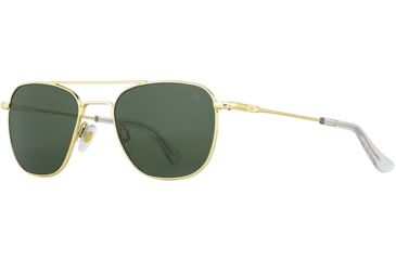 Image of AO Original Pilot Sunglasses, Gold Frame, 52 mm Green SkyMaster Glass Lenses, Standard Temple, Polarized, 738921549369