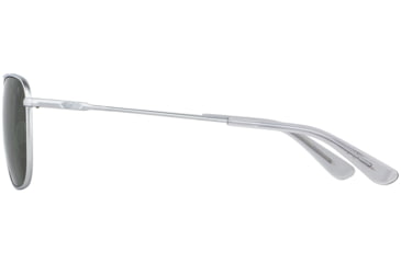 Image of AO Original Pilot 4 Sunglasses, Matte Silver Frame, Green Glass Polarized Lens, Standard Temple w/ Smoke Temple Tip, 52-20-140, OP-452STSMGNG-P