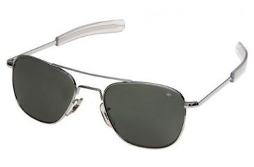 Image of AO Original Pilot LE Sunglasses w/ Matte Chrome Frame and Polycarbonate Gradient Grey Lens MCGRGRY-WS145-20-55-45