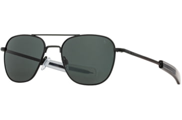 Image of AO Original Pilot Sunglasses, Bayonet, Black Frame, Polycarbonate Gradient Green Lens, 52mm, 30240