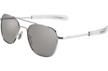 Image of AO Original Pilot Sunglasses, Bayonet, Silver Frame, Silver Mirror Lens, 52mm, 30623