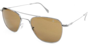 Image of AO Original Pilot Sunglasses, Chrome, Wire Spatula, HC Amber Poly Lens, 52mm, Polarized MC-PHCAP-WS-52