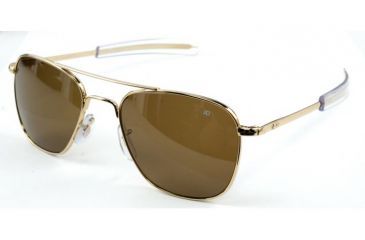 Image of AO Original Pilot Sunglasses, Bayonet, Gold Frame, Amber Glass Lens, 52mm, 30162