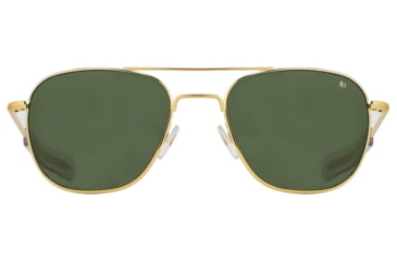 Image of AO Original Pilot Sunglasses, Gold Frame, 57 mm Calobar Green SkyMaster Glass Lenses, Bayonet Temple,OP-157BTCLGNG