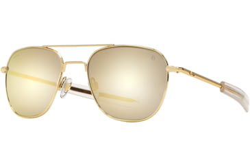 Image of AO Original Pilot Sunglasses, Gold Frame, 57 mm SunFlash Gold Mirror SkyMaster Glass Lenses, Bayonet Temple, Polarized, 738921564591
