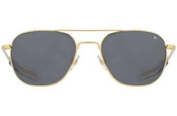 Image of AO Original Pilot Sunglasses, Gold Frame, 57 mm True Color Gray SkyMaster Glass Lenses, Bayonet Temple,OP-157BTCLGYG