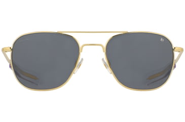Image of AO Original Pilot Sunglasses, Gold Frame, 55 mm True Color Gray SkyMaster Glass Lenses, Bayonet Temple, Polarized, 738921549499