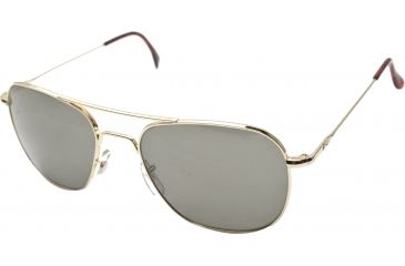 Image of Ao Original Pilot Sunglasses Gold Wire Spatula True Color Gray Glass Lens 57mm G Tcg Ws 57