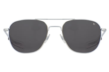Image of AO Original Pilot Sunglasses, Silver Frame, 55 mm True Color Gray SkyMaster Glass Lenses, Bayonet Temple, Polarized, 738921549918