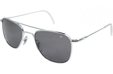 Image of AO Original Pilot Sunglasses, Silver, Wire Spatula, CC Gray Poly Lens, 52mm S-CCP-WS-52