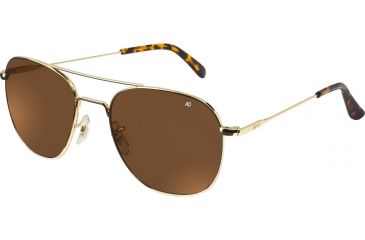Image of AO Original Pilot Sunglasses, Wire Spatula, Gold Frame, HC Amber Poly Lens, Polarized, 55mm, 32252